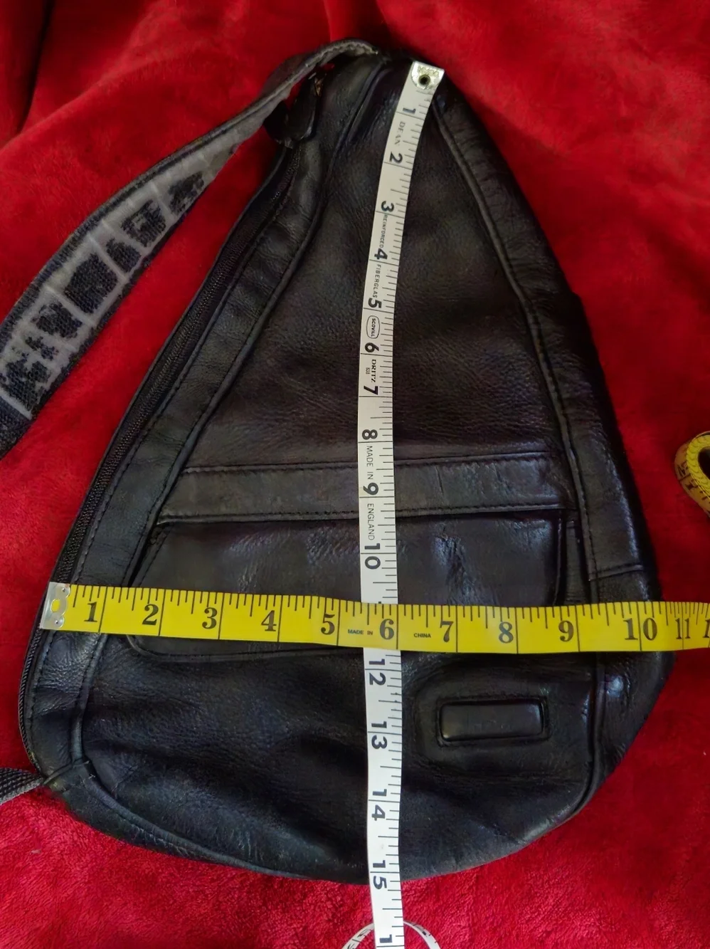 L.L. Bean Traveler Ameri Bag Black Leather Sling Messenger Bag